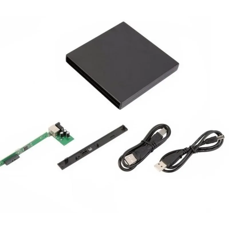 Case Externo P/ Gravador De Dvd De Notebook 9,5mm Slim Usb - Preto