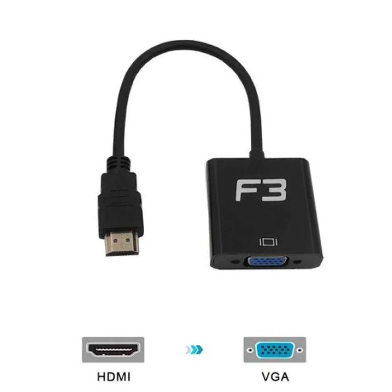Cabo Conversor Hdmi Macho Para Vga Femea 24cm Audio Jc Ad Hm