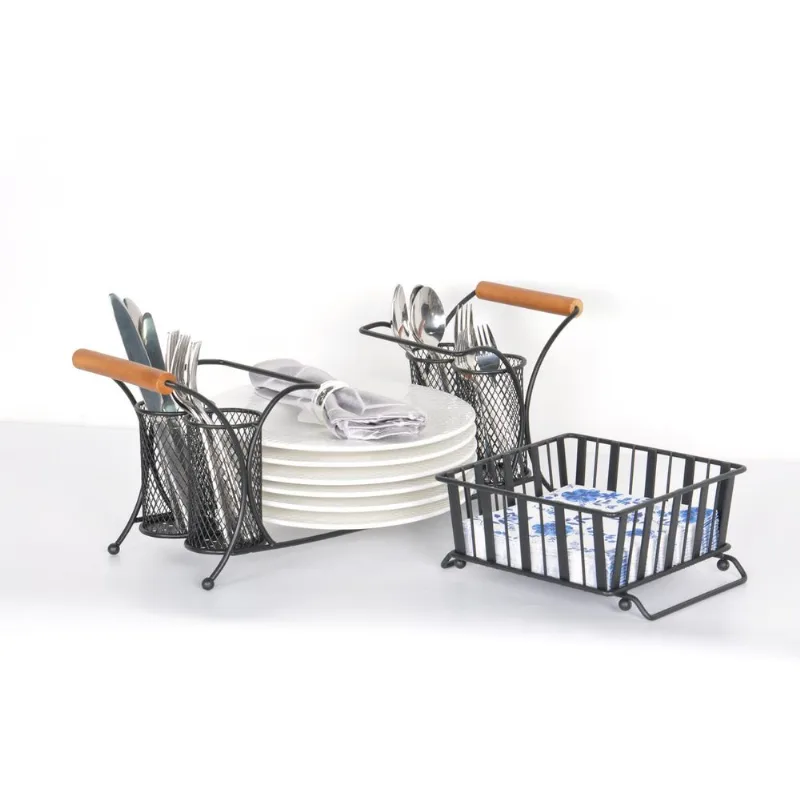 Organizador de Pratos e Talheres Inox Preto Member's Mark 1 Unidade