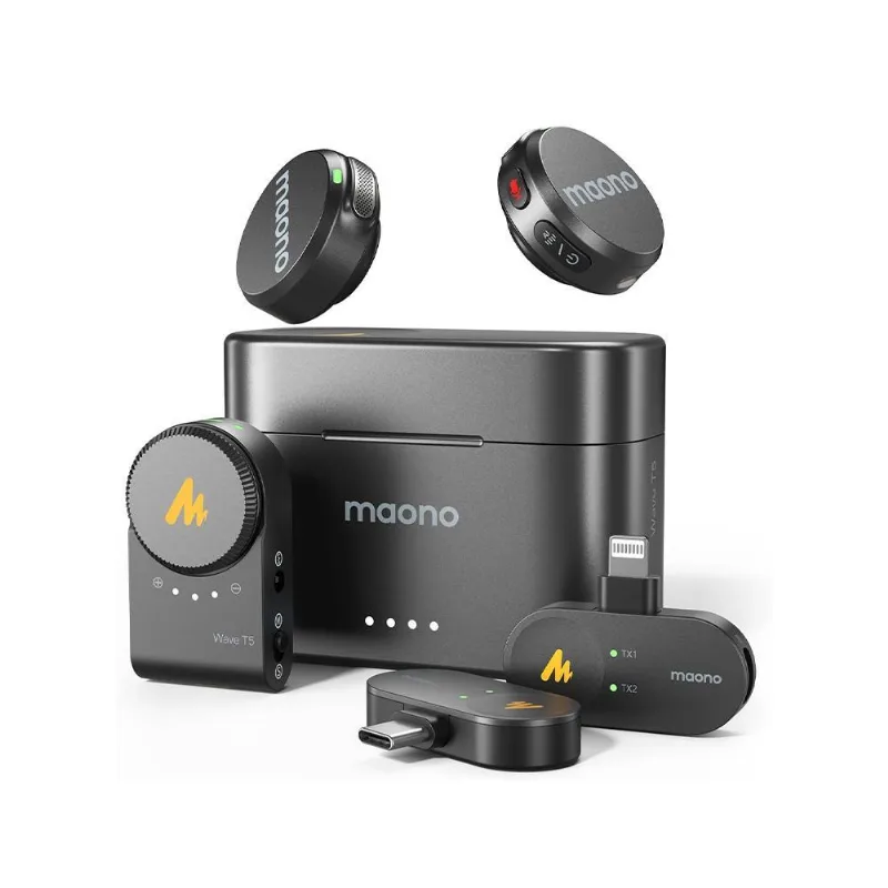 Microfone Lapela Maono Wave T5 Combo Câmera Tipo-c Lightning