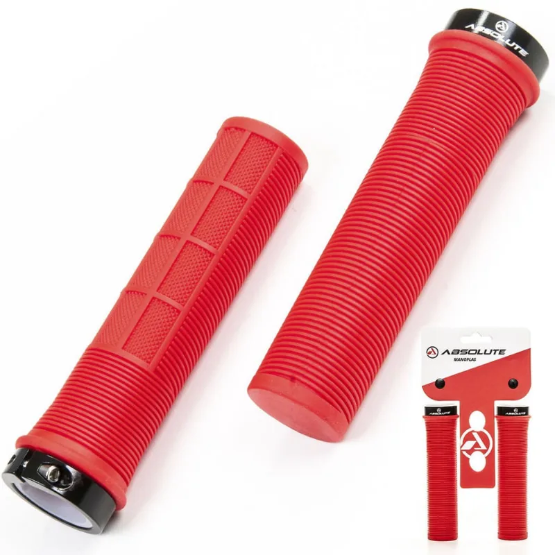 Manopla Absolute Lg1 Vermelha Borracha c/ Trava Preta 130mm