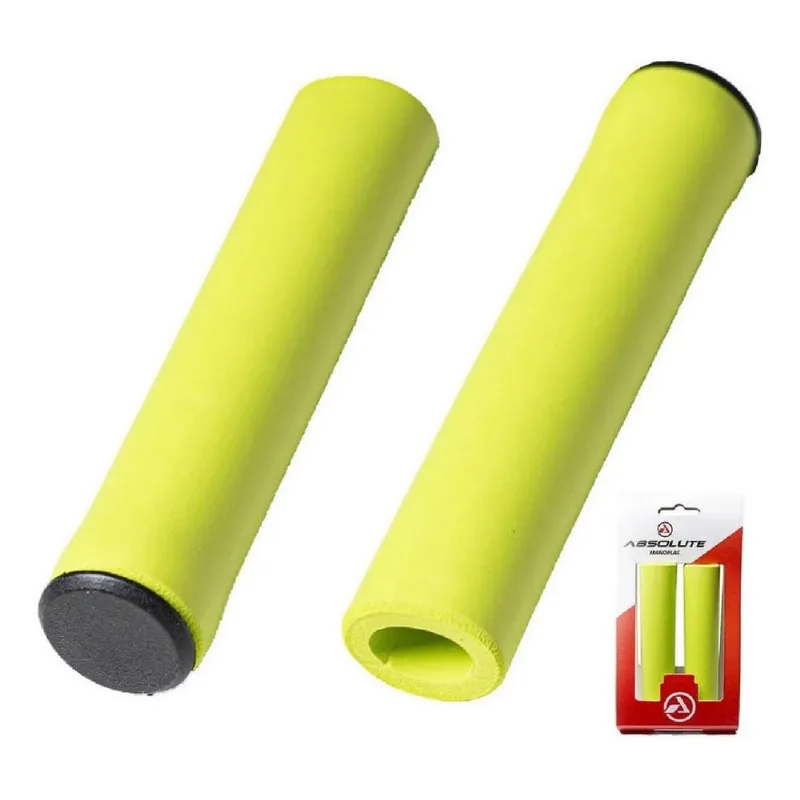 Manopla Bike mtb Absolute NBR1 Amarela Espuma Gel Silicone