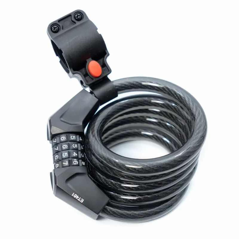 Cadeado Aço Espiral JPP Etook 15x1500cm 5 Preto (MP)