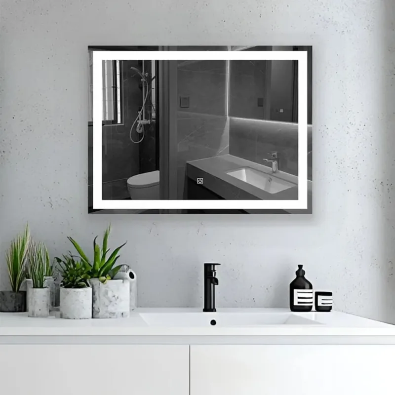 Espelho De Parede Com Led Frio Retangular 80X60Cm 16W Bivolt Alterna - Alterna - Móveis
