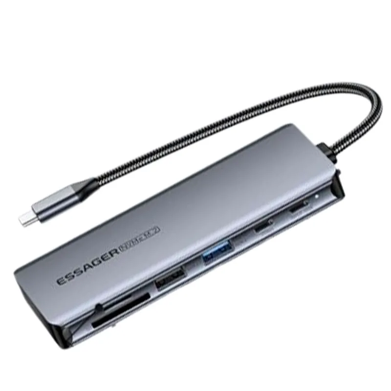 Adaptador USB-C Multifuncional Para SSD NVMe Essager Cinza EHB7-XJ0G-Z (MP)