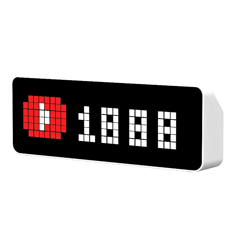 Relógio De Mesa Ulanzi Tc001 Led Pixel Branco