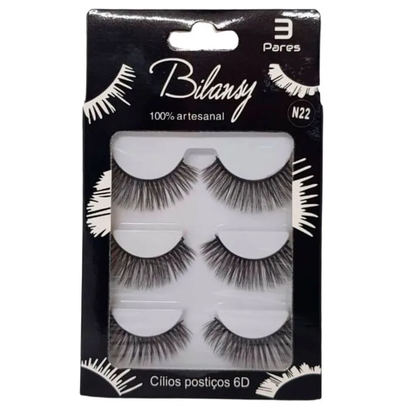 Cílios Real Love Post Bilansy 6D Com 3 Pares N22 (MP)