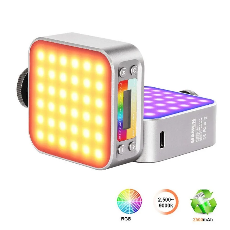 Iluminador Led Vídeo Light rgb LED-01 Dupla Face 5W Compacto para Câmeras e Filmadoras