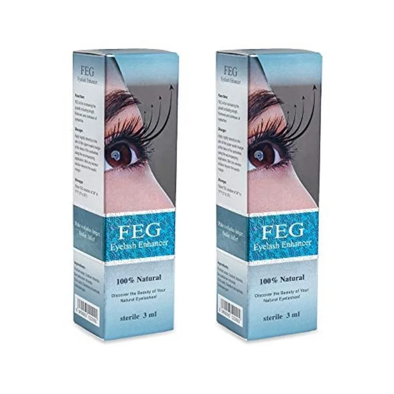 Feg Eyelash Rapid Eye Lash Growth Para Lash and Brow Crescimento eficaz rápido cria cílios mais longos e mais escuros Melhor soro de cílios naturais para cultivar cílios no mercado 2 Pacote