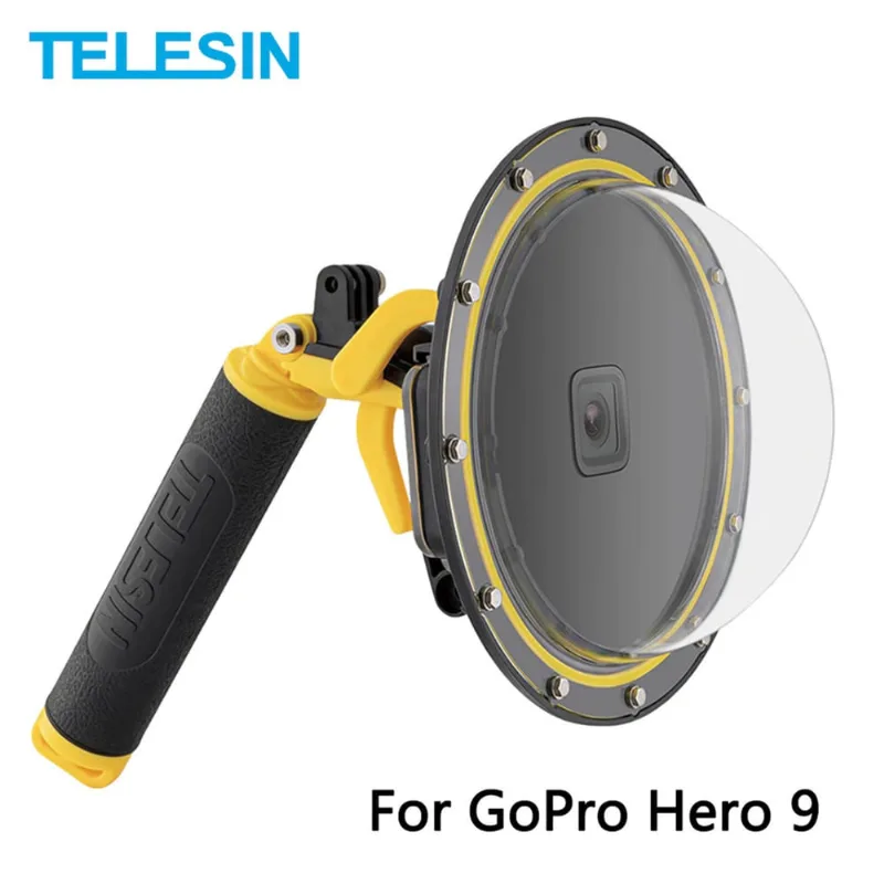 Dome para GoPro Hero9 10 11 Black com Bastão Gatilho Telesin