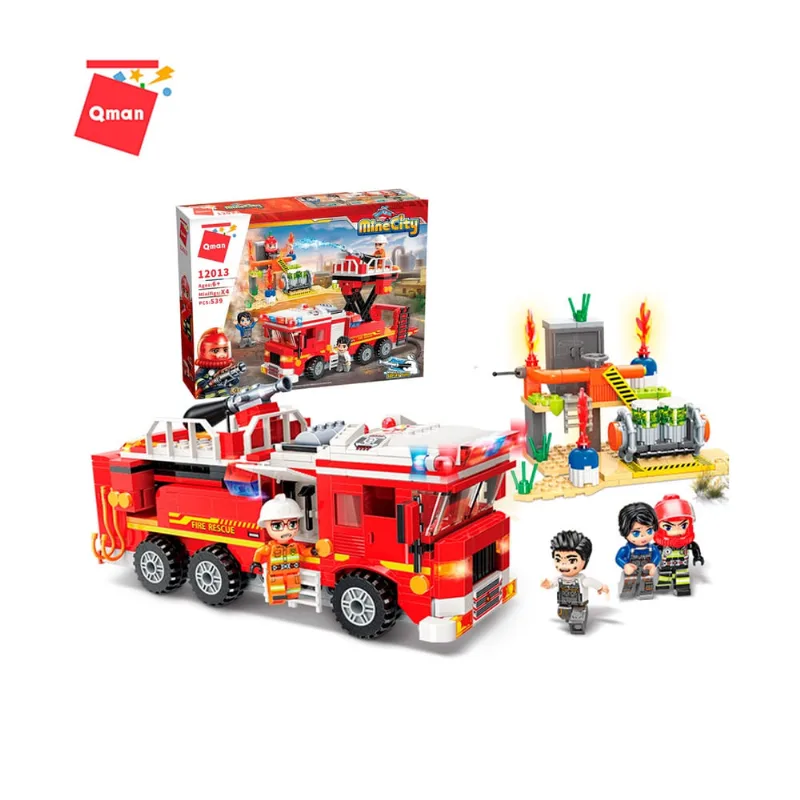 Bloco de montar qman - bombeiros ao resgate - joga água de verdade!
