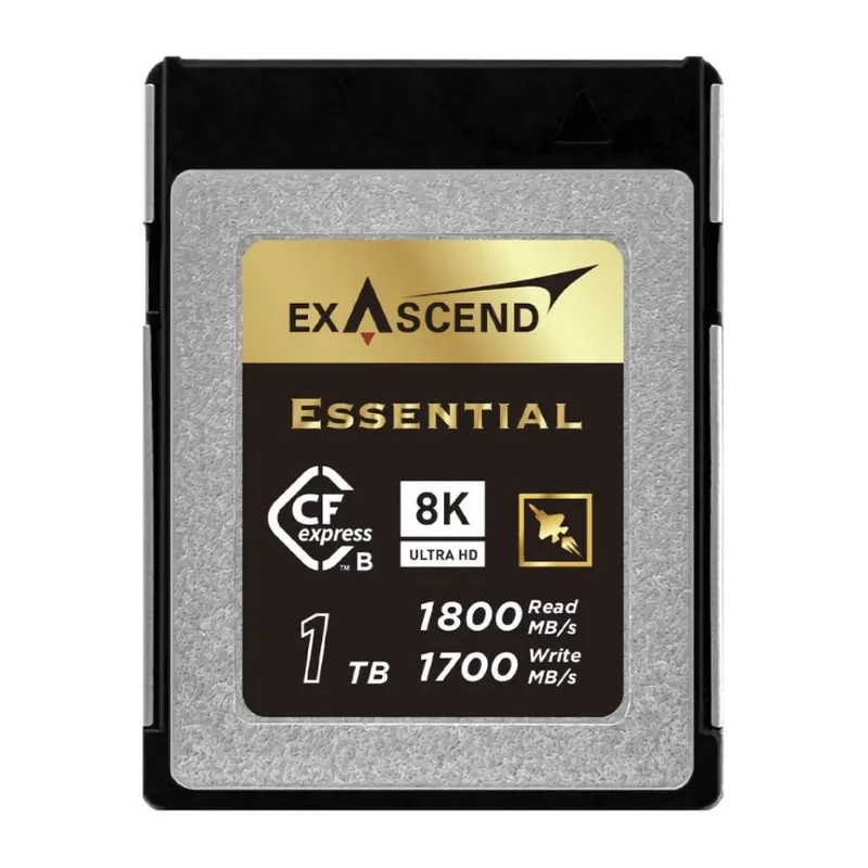 Cartão de Memória Exascend 1Tb Essential CFexpress Type B 8K raw PCIe 3.0 1800MB/s (EXPC3E001TB)