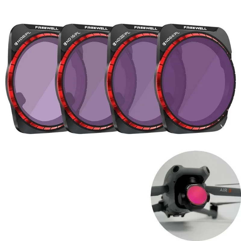 Kit Filtros ND/PL Bright Day Para Drone DJI Air 3 - Freewell
