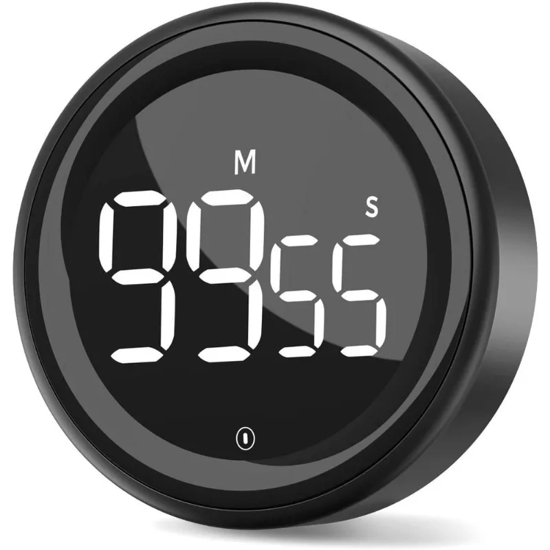 Liorque Digital Kitchen Timer 99 Minutos Contagem de temporizadores magnéticos com 3 níveis de volume, operação de um botão para crianças e idosos, grandes temporizadores de LED para lição de casa da