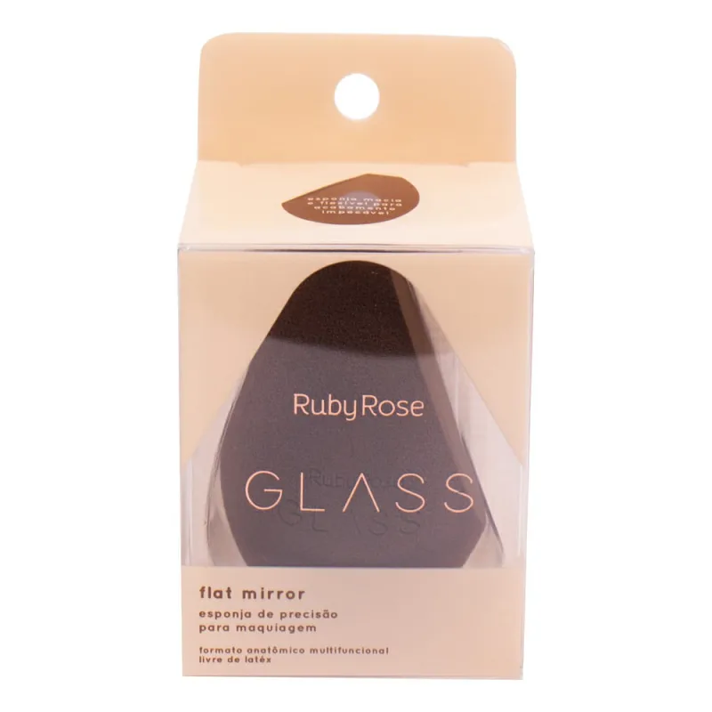 Esponja de Precisão para Maquiagem Ruby Rose Glass Flat Mirror - RUBY ROSE