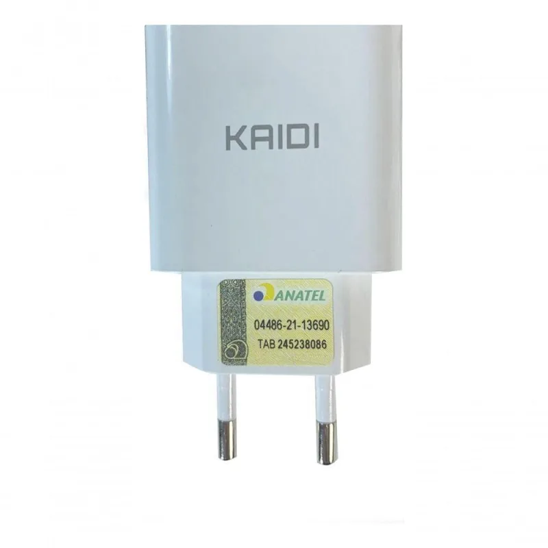 Carregador de Parede Kaidi KD-109A 12W 2 USB Cabo Lightning Bivolt Branco - Kaidi - Celular E Smartphone