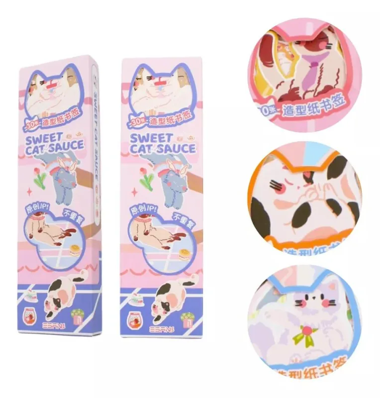 Marcador De Página De Papel Gato Sortidos - LC - Presentes