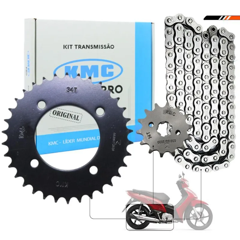 Kit Relação Transmissão Biz 125 2005 A 2024 Aço 1045 Kmc Pro