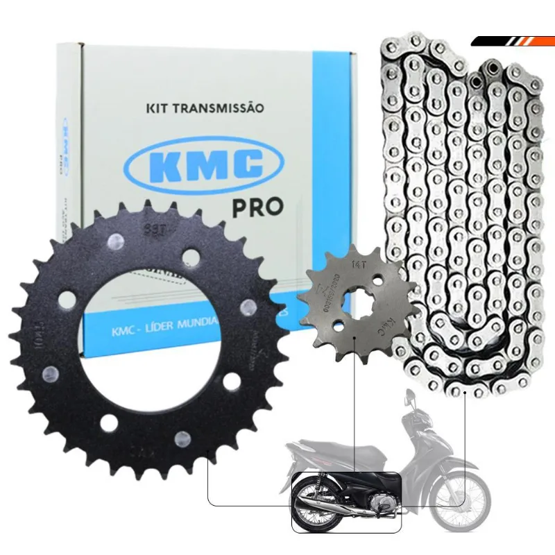 Kit Relação Transmissão Biz 110i 2016 A 2024 Aço1045 Kmc Pro