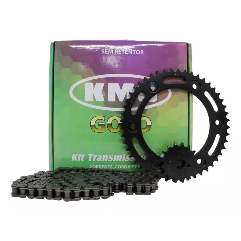 Kit Transmissão Xre 190 Nxr Bros 160 Aço Reforçado Kmc Gold