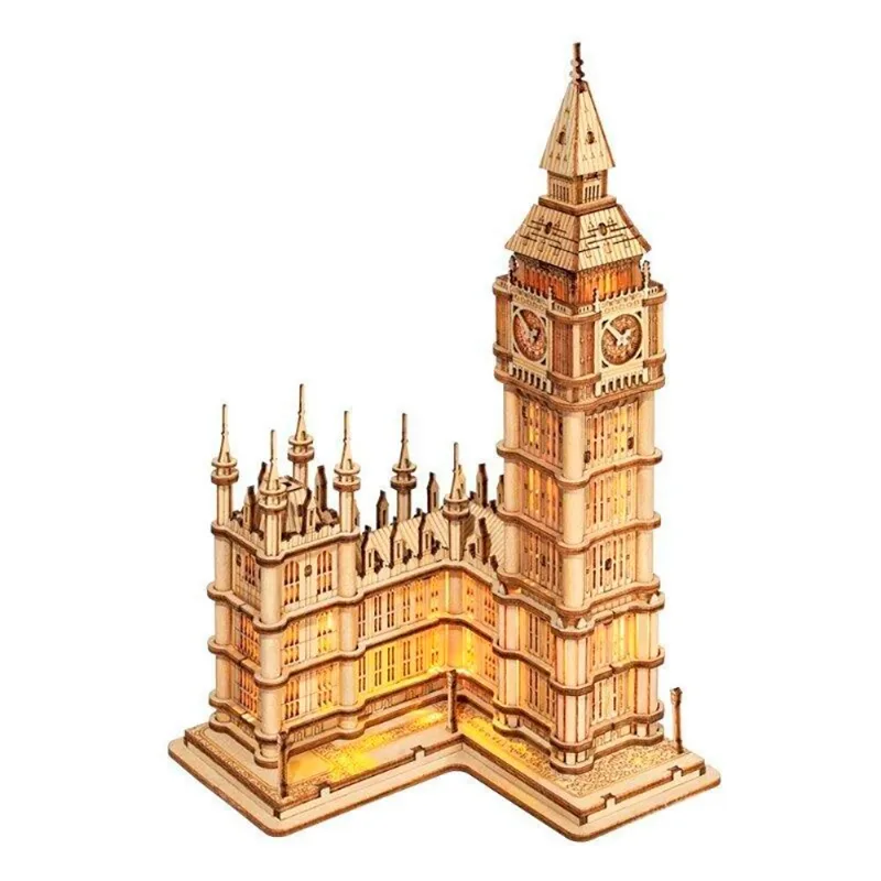 Big Ben Quebra Cabeça 3D - Madeira - TG507 - Robotime