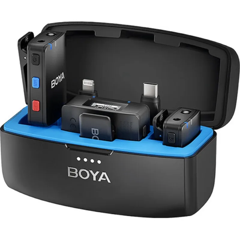 Sistema microfone boya boyamic câmera, android, ios