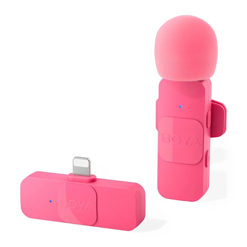 Sistema Microfone Lapela Boya By-v1 P/iphone 11-14 Rosa