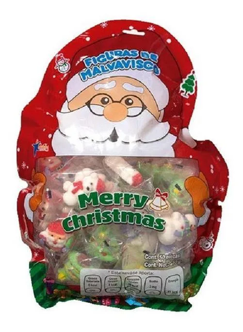 Pacote Grande Com 50 Marshmallow Natal 550g Merry Christmas - Não Informado - Mercearia