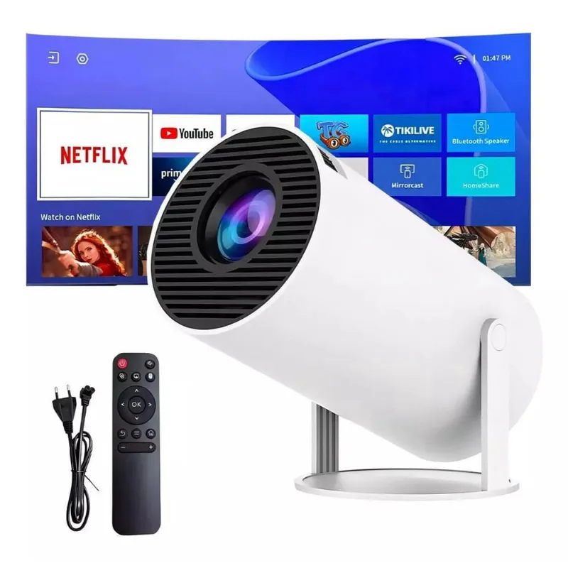 Mini Projetor Android 11 Smart Hy300 4K Portátil Tv Celular
