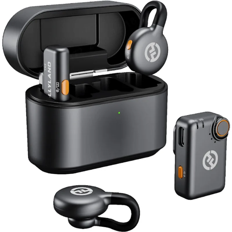 Sistema Microfone Duplo Hollyland Lark M2s Mini Combo Wireless Para Câmeras E Smartphones Usb-c