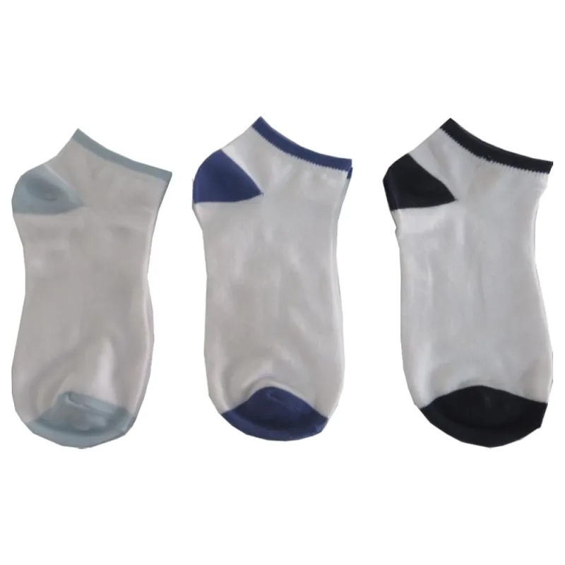 Kit Meia Jogg Basic+ Algodão Branco e Azul Claro 3 Pares - Basic+ - Moda