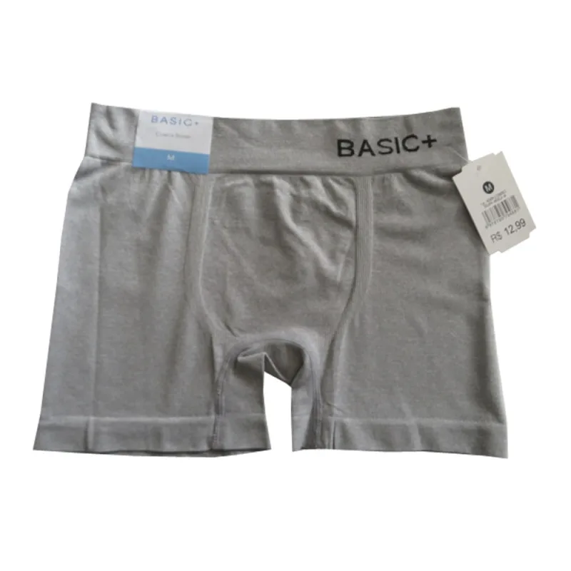 Cueca Boxer Masculina Basic+ Poliamida Mescla P - Basic+ - Moda