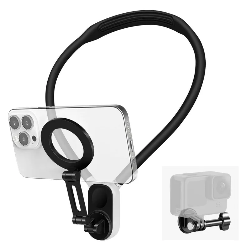 Suporte De Pescoço N-1 Colar Magnético Pov Para Smartphone E Câmera De Ação (preto)