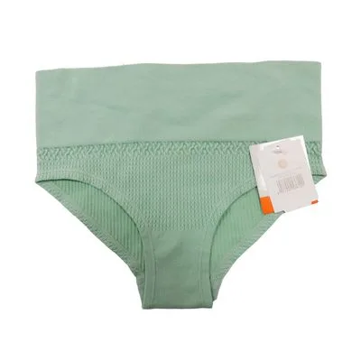 Calcinha Cintura Alta Sem Costura Basic+ Poliamida Verde Claro - Não Disponível - Moda