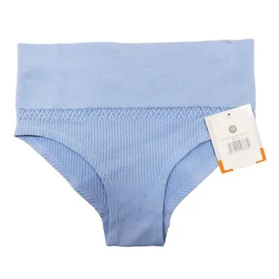 Calcinha Cintura Alta Sem Costura Basic+ Poliamida Azul - Não Disponível - Moda