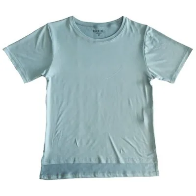 Camiseta Fitness Basic+ Poliéster e Elastano Azul Claro - Basic+ - Moda