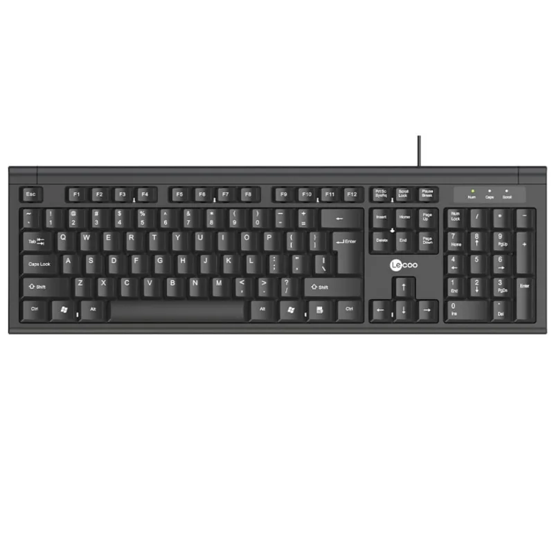 Teclado USB Office ABNT2 KB101 Cor Preto Lecoo