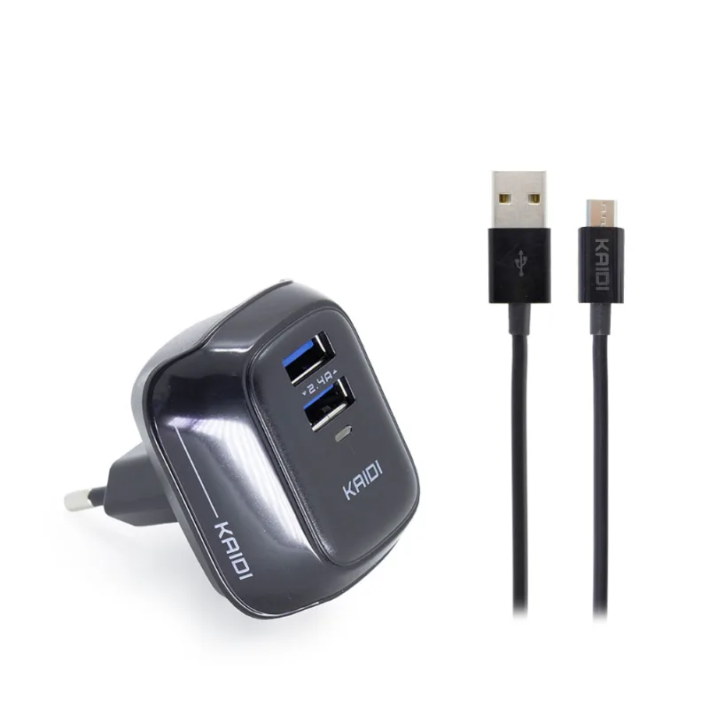 Carregador De Tomada Duplo Usb | Micro Usb Kaidi Kd-85s