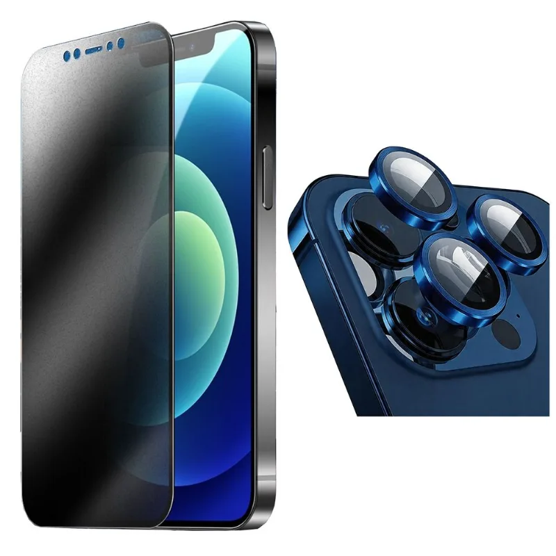 Película Privacidade Cerâmica Fosca + Kit Película De Câmera Para Iphone 14 15 16 17 Pro Max Liso