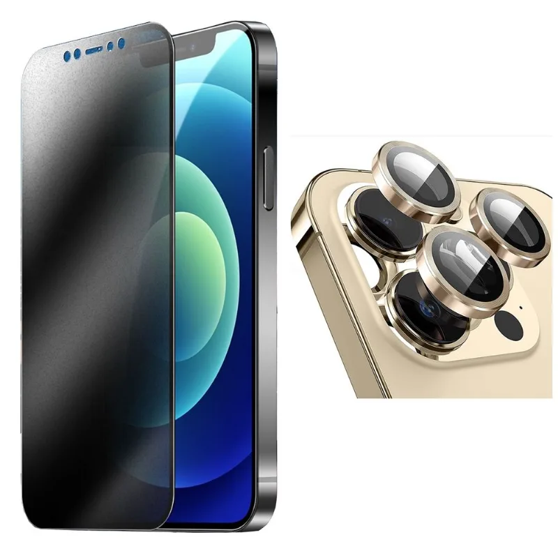 Película Privacidade Cerâmica Fosca + Kit Película De Câmera Para Iphone 14 15 16 17 Pro Max Liso