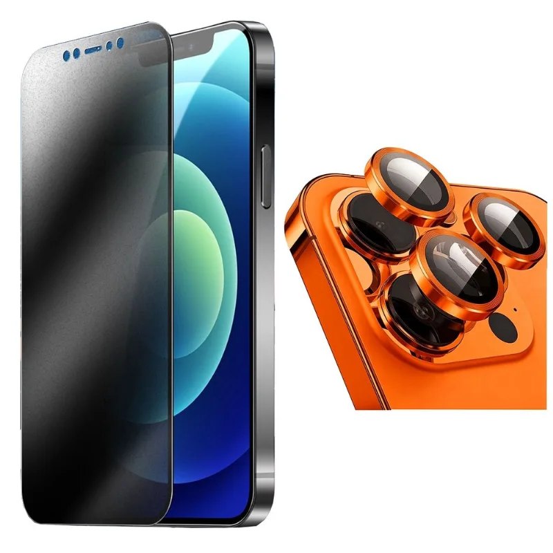 Película Privacidade Cerâmica Fosca + Kit Película De Câmera Para Iphone 14 15 16 17 Pro Max Liso