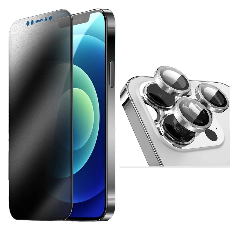Película Privacidade Cerâmica Fosca + Kit Película De Câmera Para Iphone 14 15 16 17 Pro Max Liso