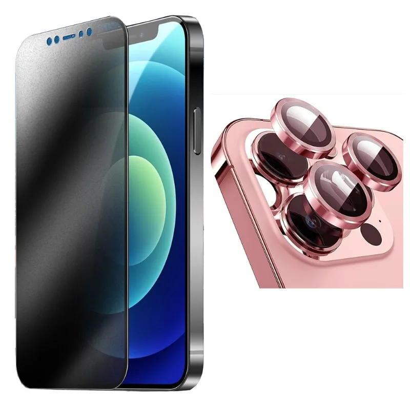 Película Privacidade Cerâmica Fosca + Kit Película De Câmera Para Iphone 14 15 16 17 Pro Max Liso