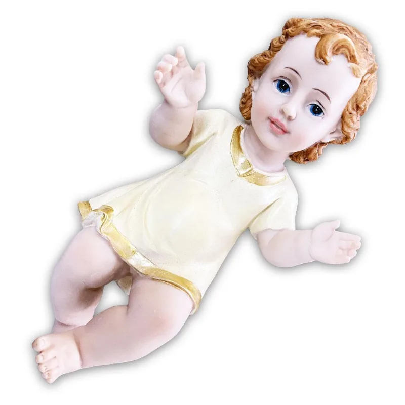 Presépio Imagem Menino Jesus Roupa 25cm Em Resina Iracema