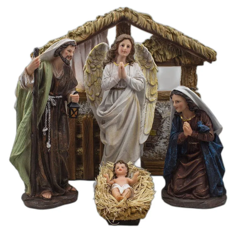 Presépio Com Casinha Importado Resina 12 Peças 35 Cm