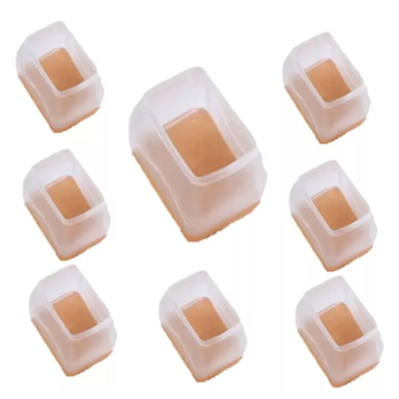 Kit 12 Proteção Retangular De Silicone Feltro Para Moveis