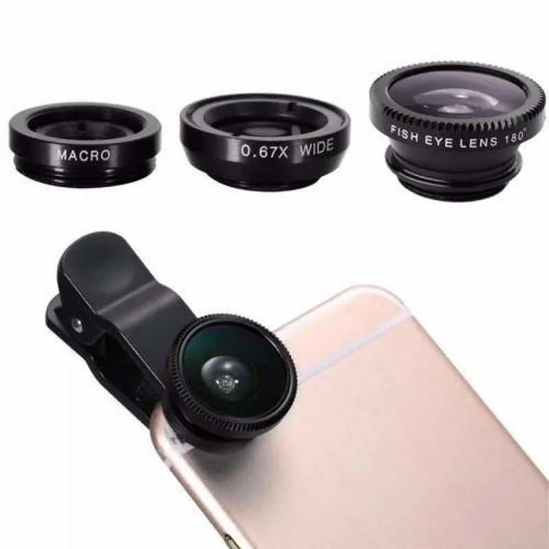 Kit Para Smartphone Lente Olho De Peixe Universal