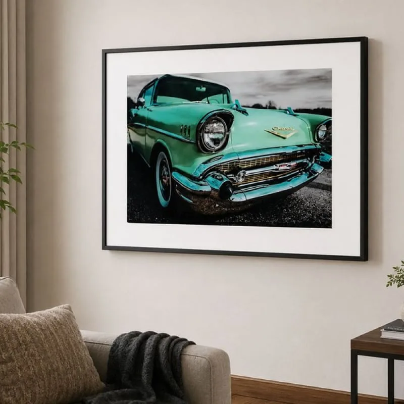 Quadro Decorativo Carro Antigo Chevrolet Clássico Retrô 1957 - Genérico - Casa E Construção