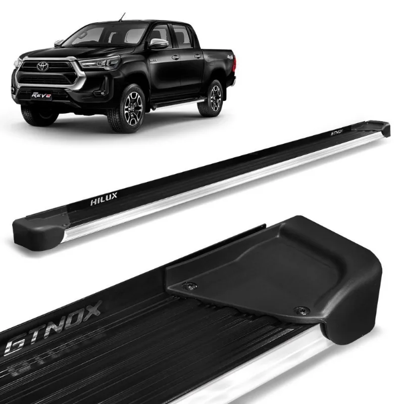 Estribo Lateral Hilux Cd 2016 A 2023 Alumínio Preto A4