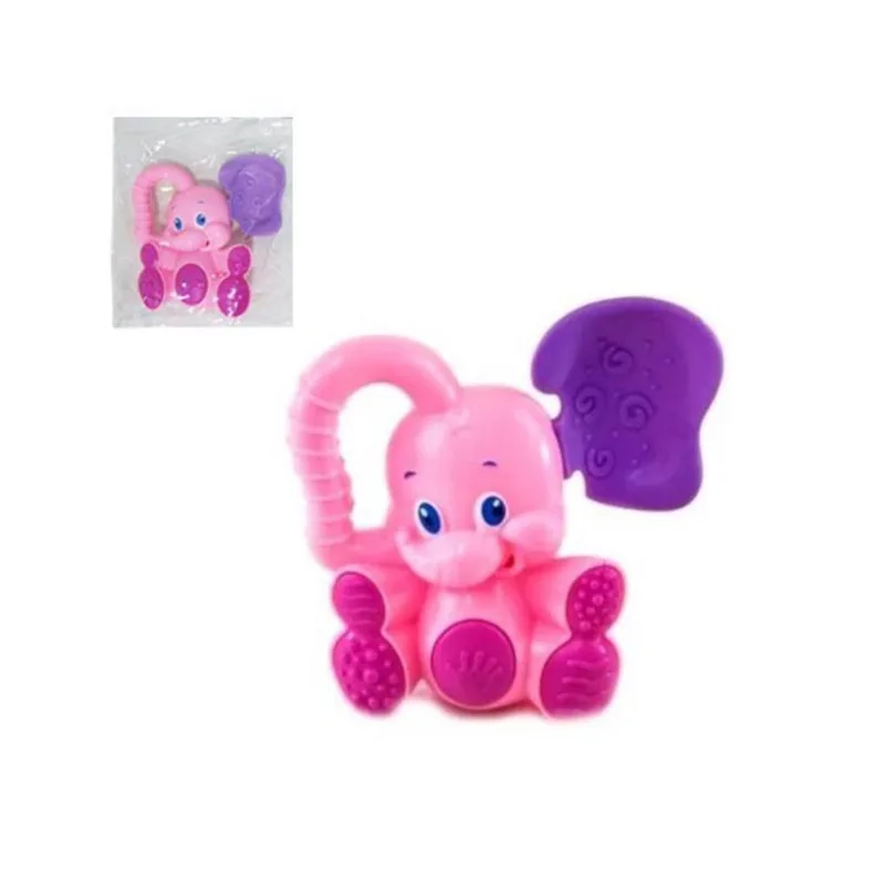 Chocalho Mordedor Bebê Elefante Colorido Baby Menino Menina